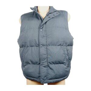 St. John's Bay Men's Black Padded Goose Down Sleeveless Puffer Vest Size XL